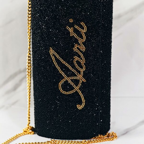 Aksha Clutch Balck with Gold