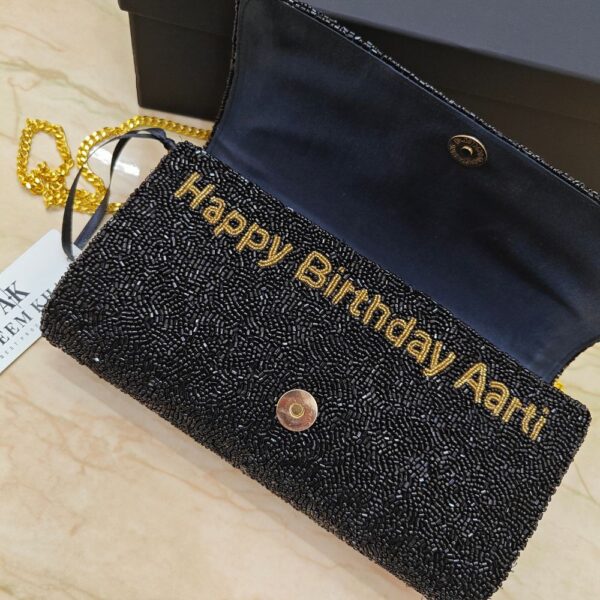 Aksha Clutch Balck with Gold - Image 2